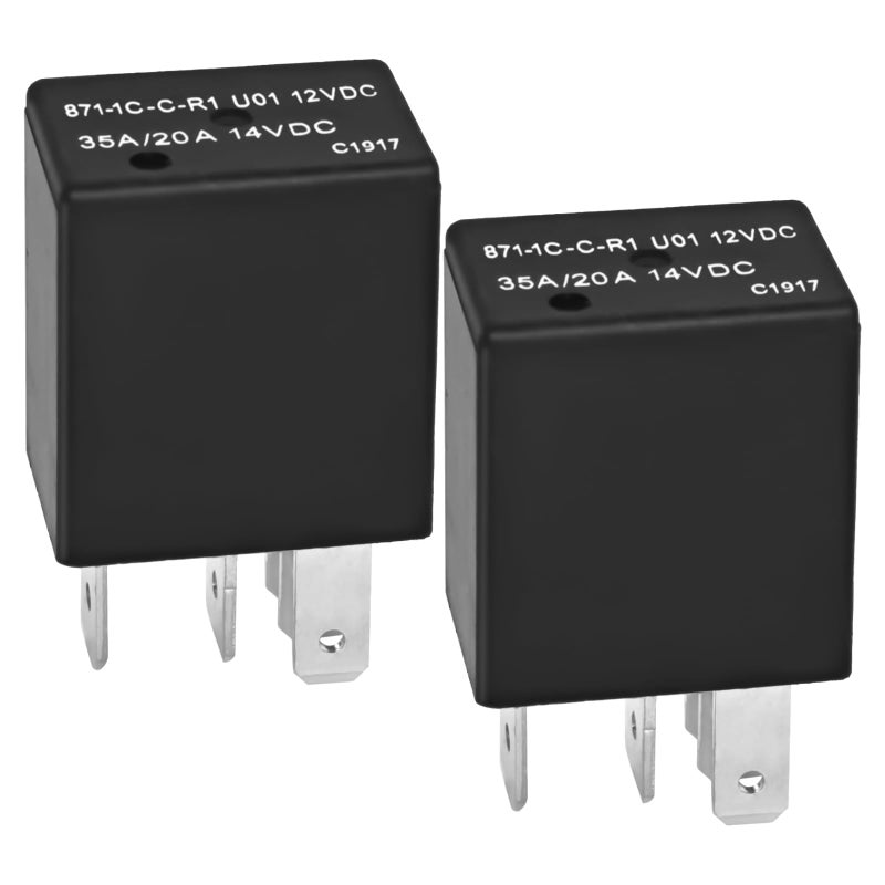8711CCR1 U01 Automotive Relay Pack of 2  12VDC 3520A Micro ISO SPDT 5Pin Relay for Automotive Applications